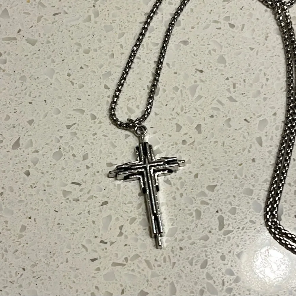 Christian Cross Pendant Necklace, Jewelry Accessory For‎ Men
